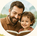 James reading with his child